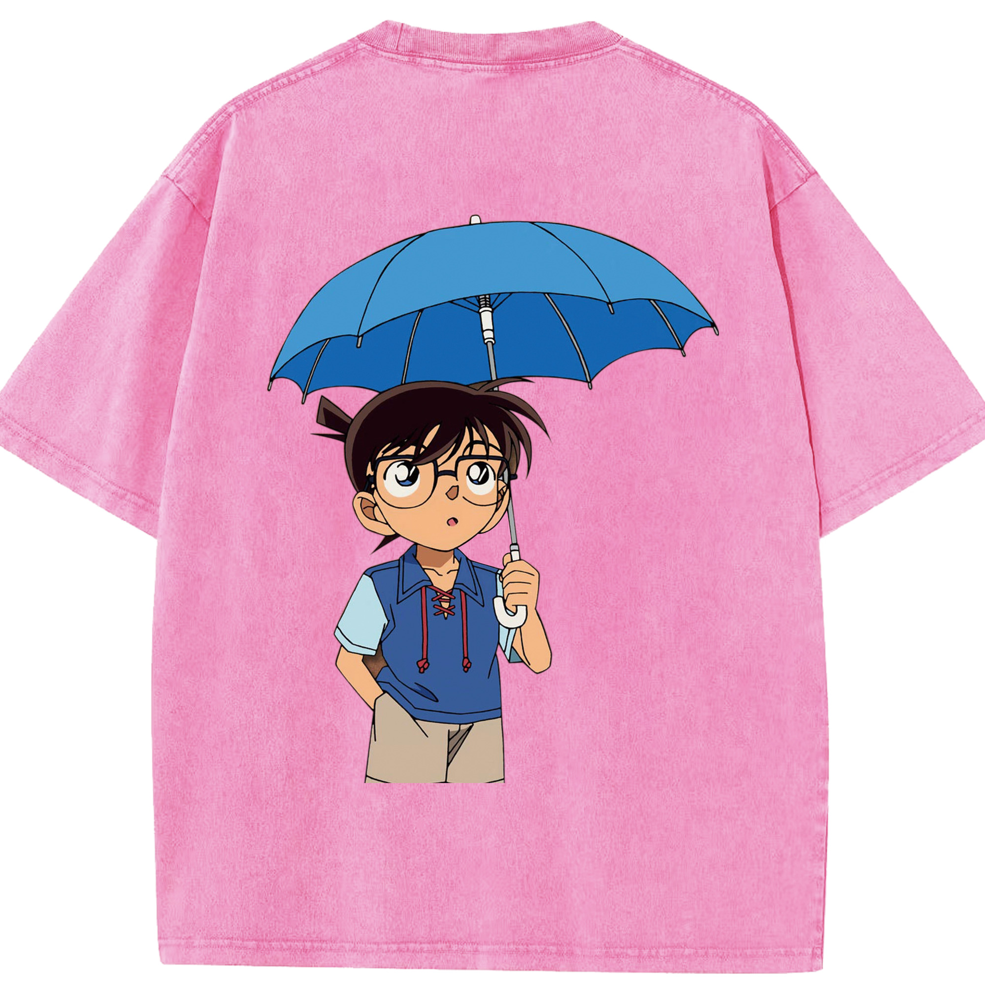 （画像用） 名探偵コナン 江戸川 コナン Detective Conan Conan Edogawa 綿100% ヴィンテージ風 半袖Tシャツ（背面プリント）
